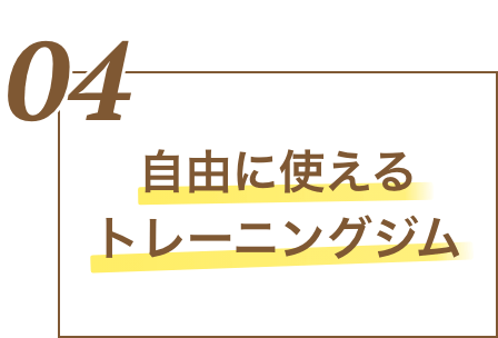 自由に使えるトレーニングジム